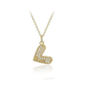 Mosazný řetízek se srdíčkem Love